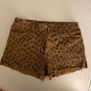 Abercrombie cheetah print jean shorts